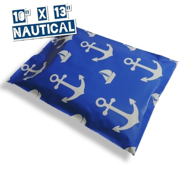 100 Nautical Poly Mailers 10"x13" - Picture 2 of 3